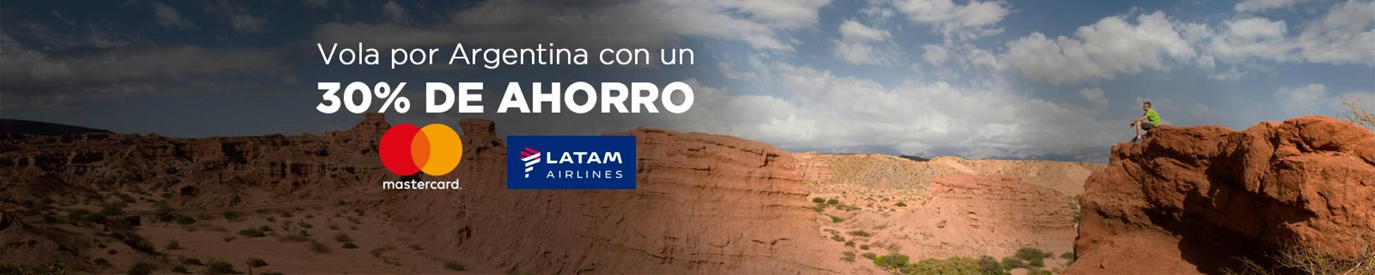 Descuento 30% con Latam para volar en Argentina con Mastercard